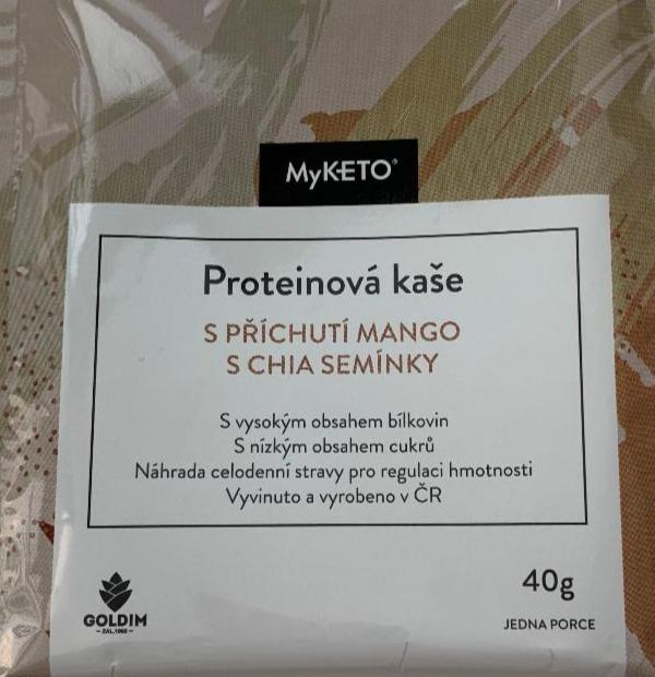 Fotografie - proteinová kaše s příchutí mango s chia seminky MyKETO