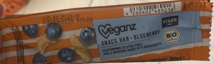 Fotografie - veganz snack bar blueberry