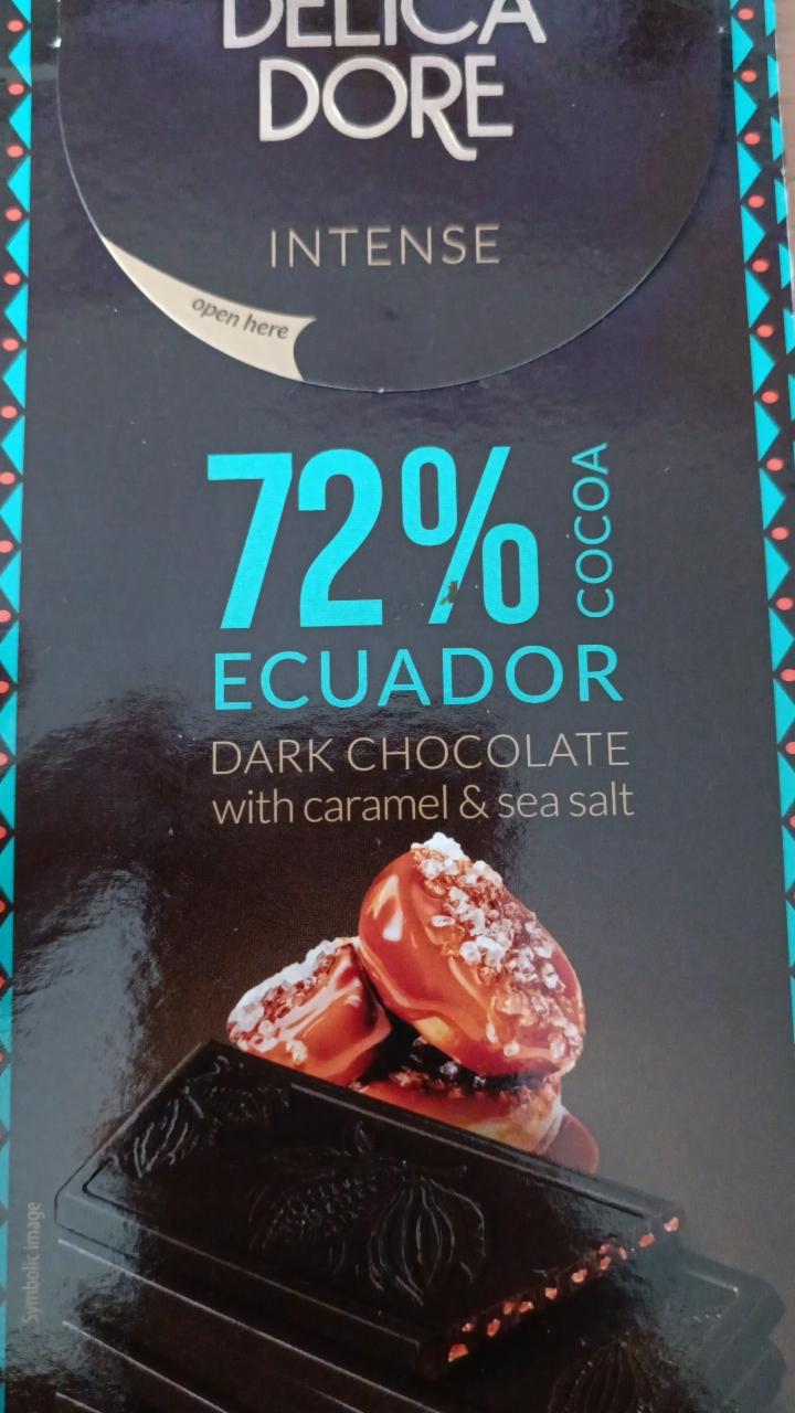 Fotografie - Intense 72% Ecuador dark chocolate with caramel & sea salt Delica Dore