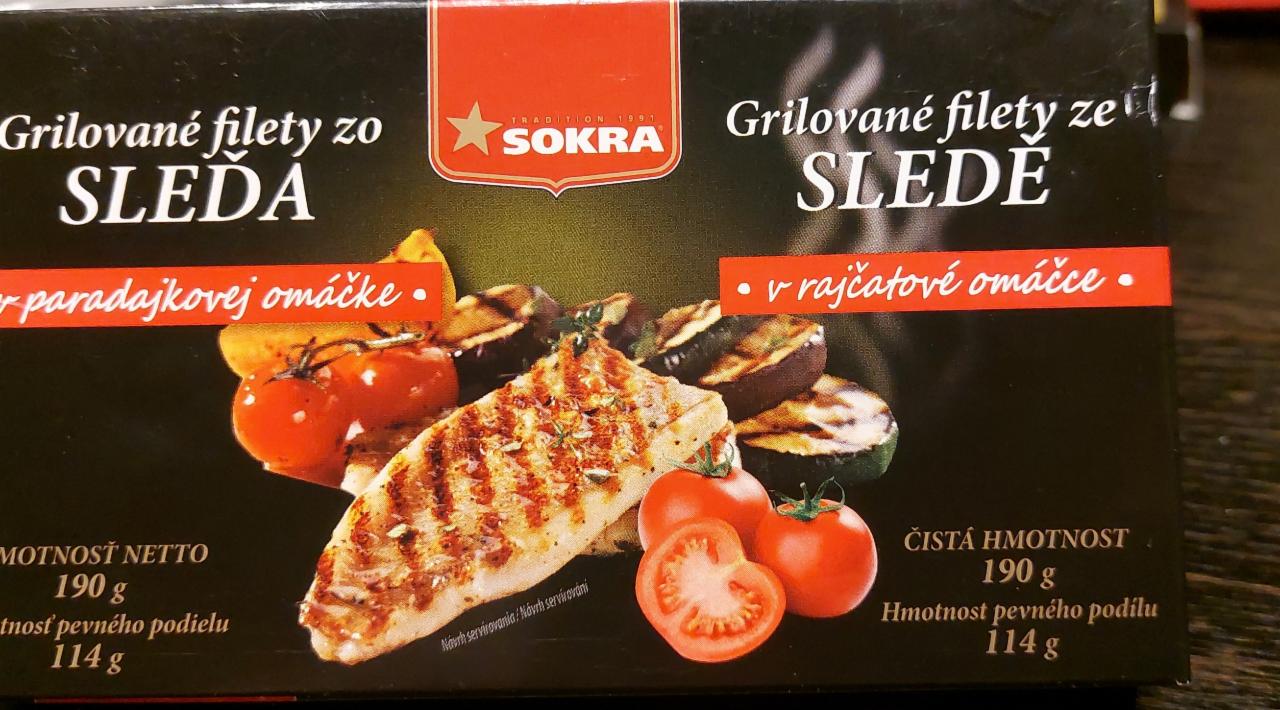 Fotografie - Grilované filety ze sledě v rajčatové omáčce Sokra