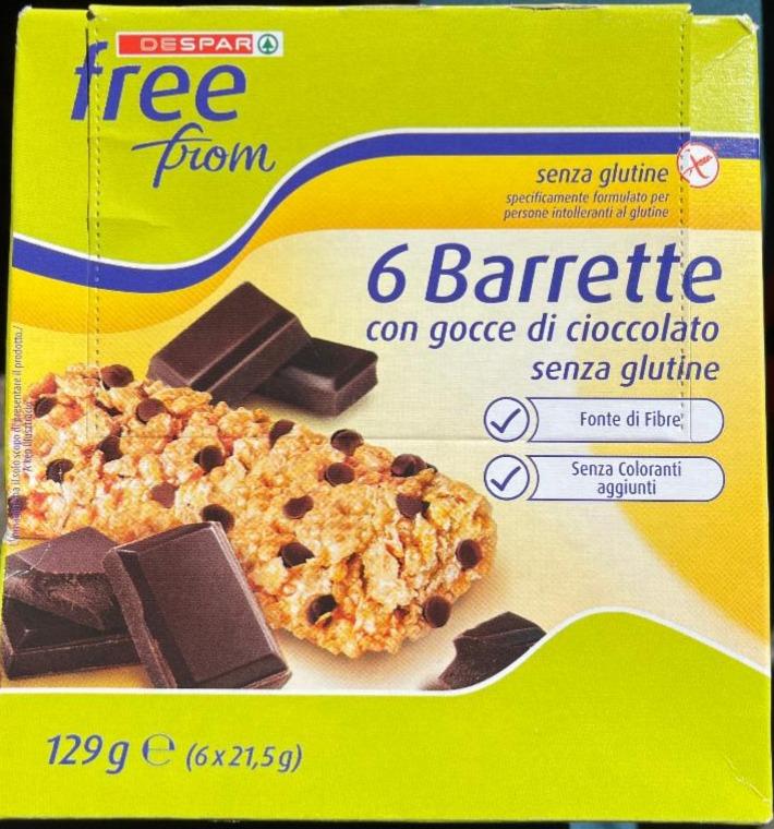 Fotografie - Free from 6 Barrette con gocce di cioccolato DeSpar