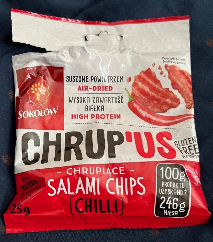 Fotografie - Chrup'Us Chrupiące Salami Chips Chilli Sokołów