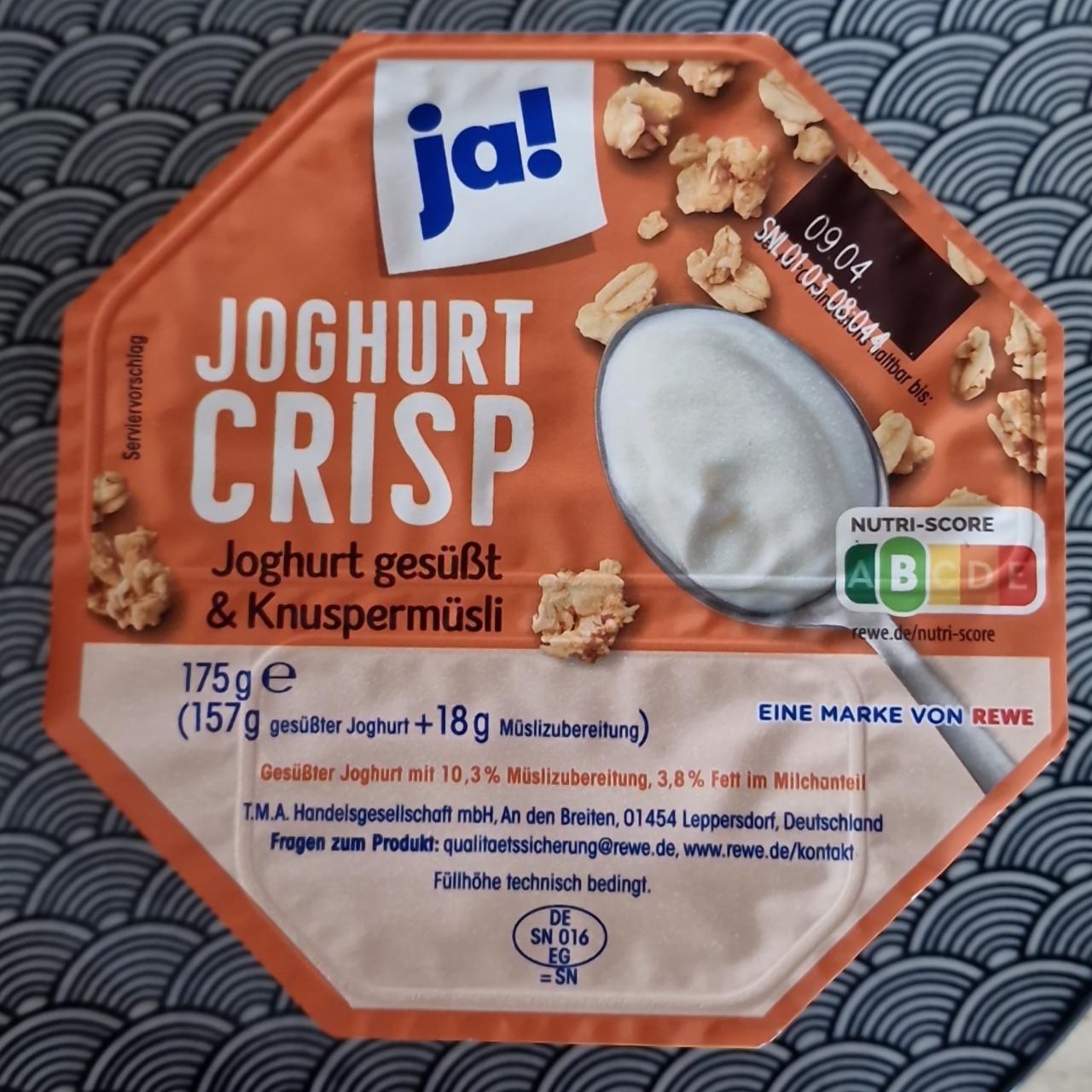 Fotografie - Joghurt Crisp Joghurt gesüßt & Knuspermüsli Ja!
