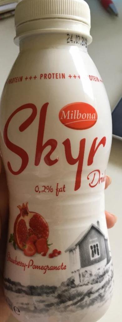 Fotografie - Skyr drink Milbona strawberry-pomegranate