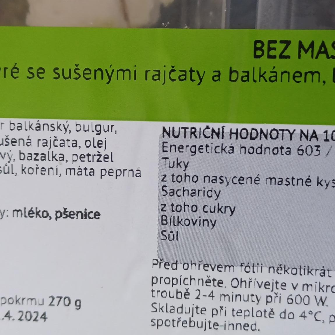 Fotografie - Hráškové pyré se sušenými rajčaty a balkánem.bulgur Zdravé stravování