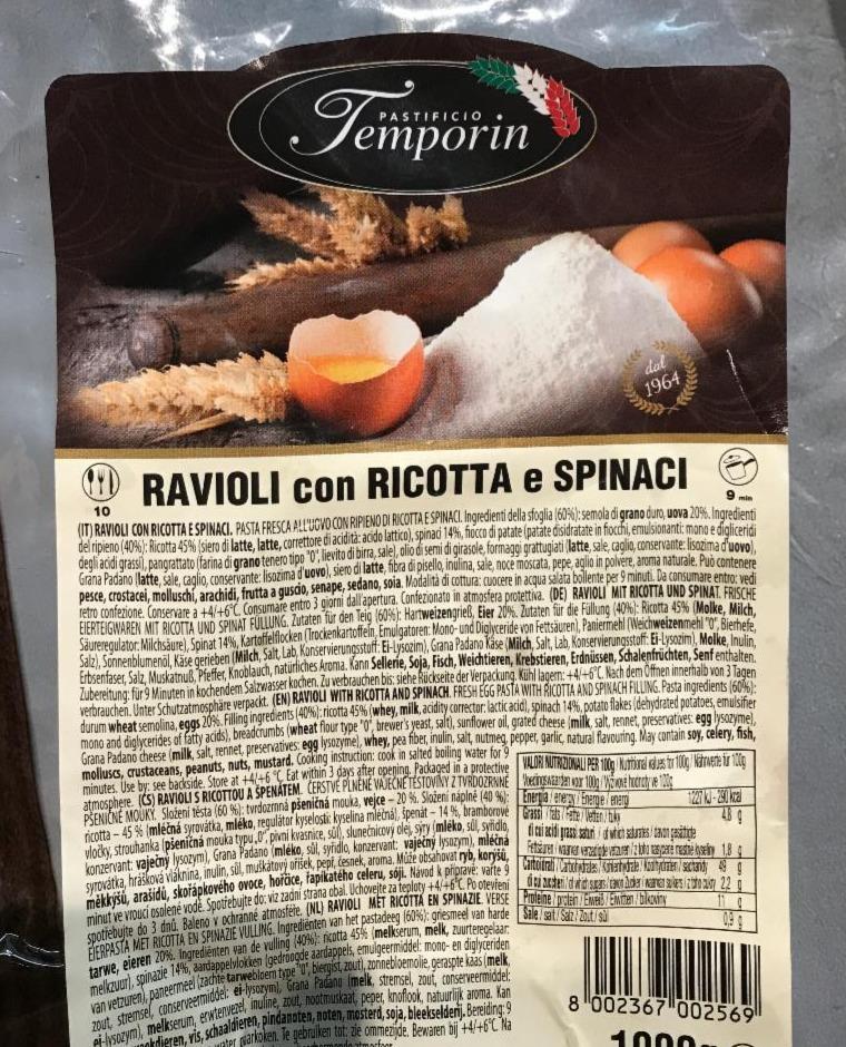 Fotografie - Ravioli con ricotta e spinaci Pastifico Temporin