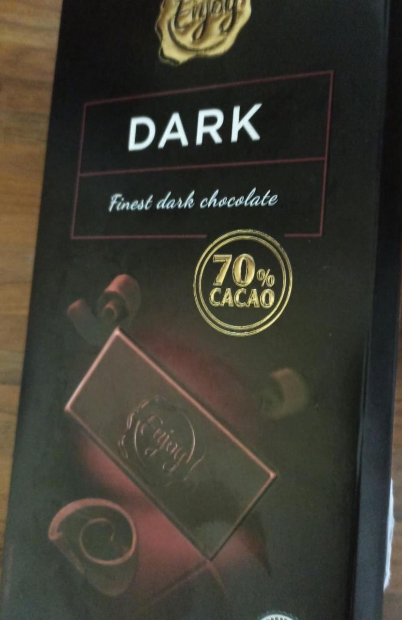 Fotografie - Dark Finest chocolate 70% cacao Enjoy