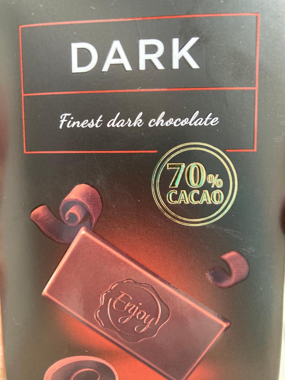 Fotografie - Dark Finest chocolate 70% cacao Enjoy