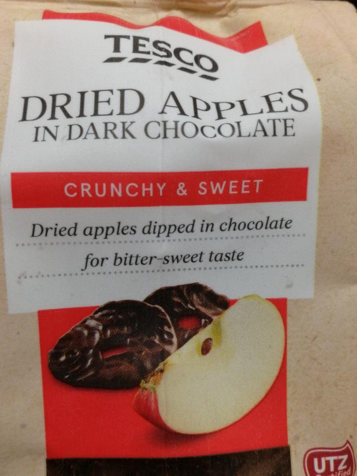 Fotografie - Dried Apples in Dark Chocolate Tesco