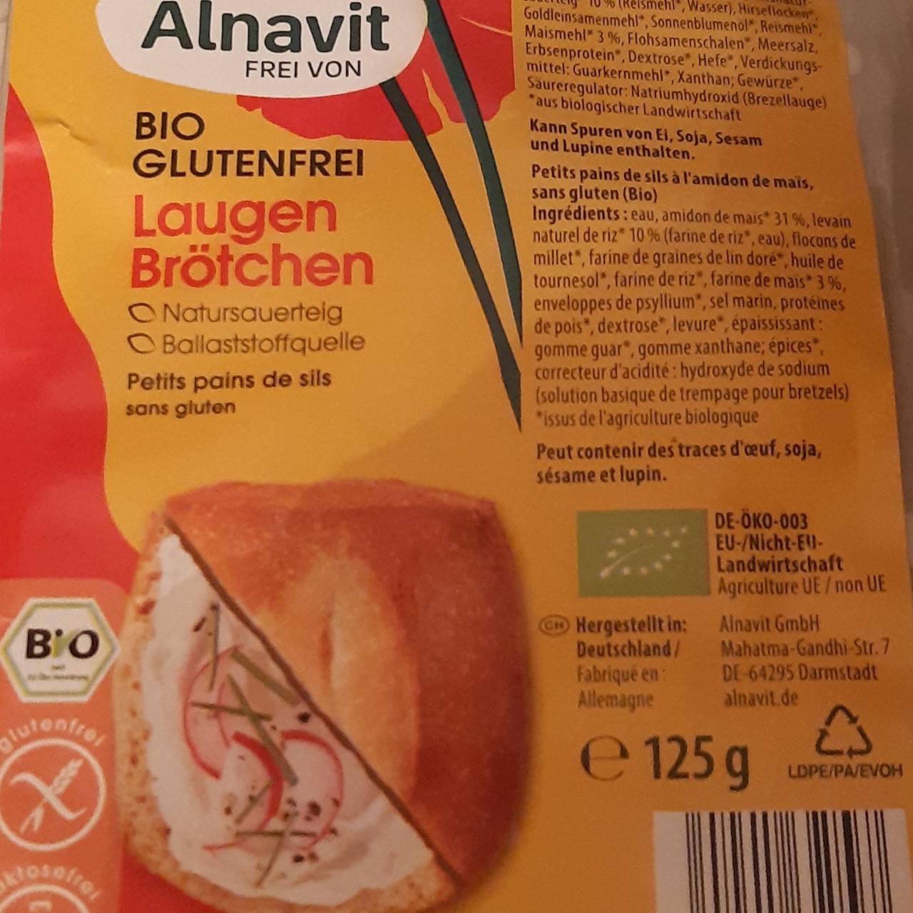 Fotografie - bio glutenfrei Laugen Brötchen Alnavit