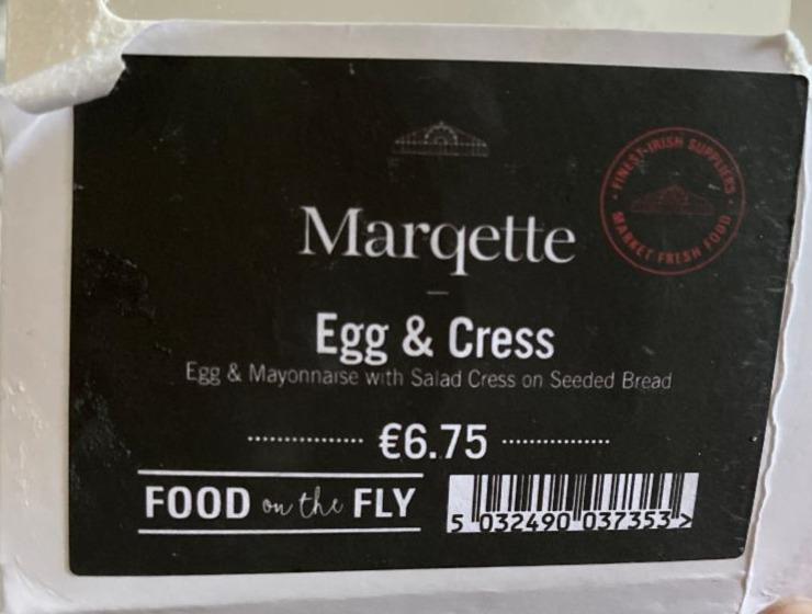 Fotografie - Marqette Egg & Cress Food on the Fly