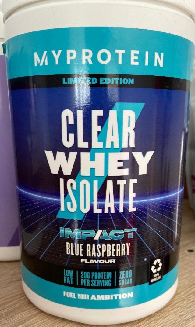 Fotografie - Clear Whey Isolate Impact Blue Raspberry MyProtein