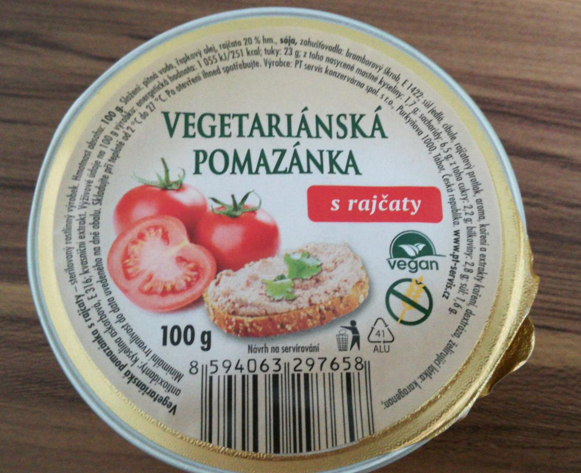 Fotografie - vegetariánská pomazánka s rajčaty PT servis