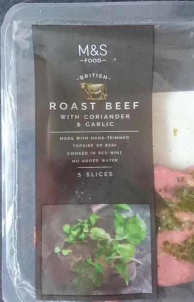 Fotografie - Roast Beef slices red wine, coriander & garlic Marks&Spencer