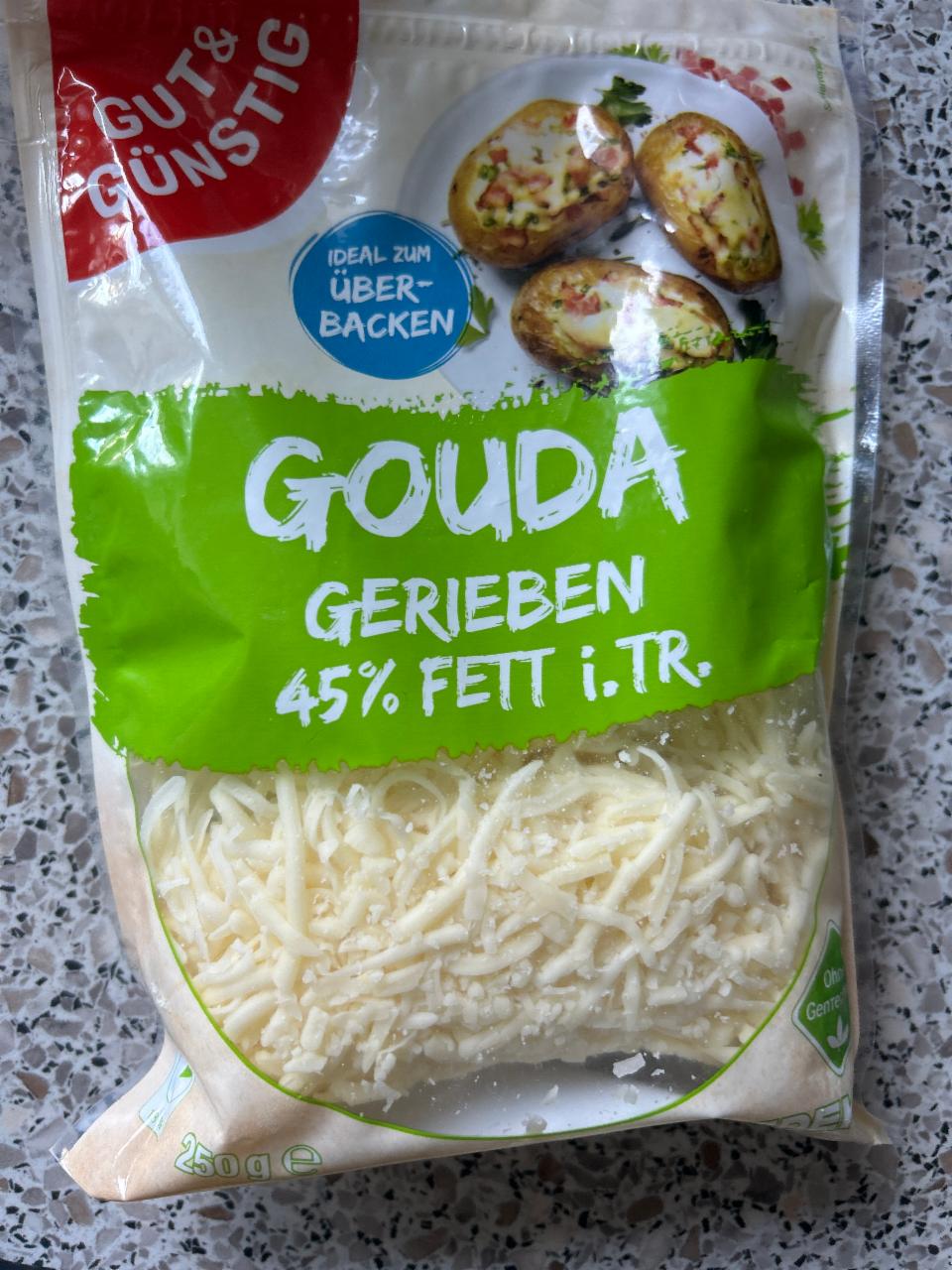 Fotografie - Gouda gerieben würzig mild 45% fett Gutes Land