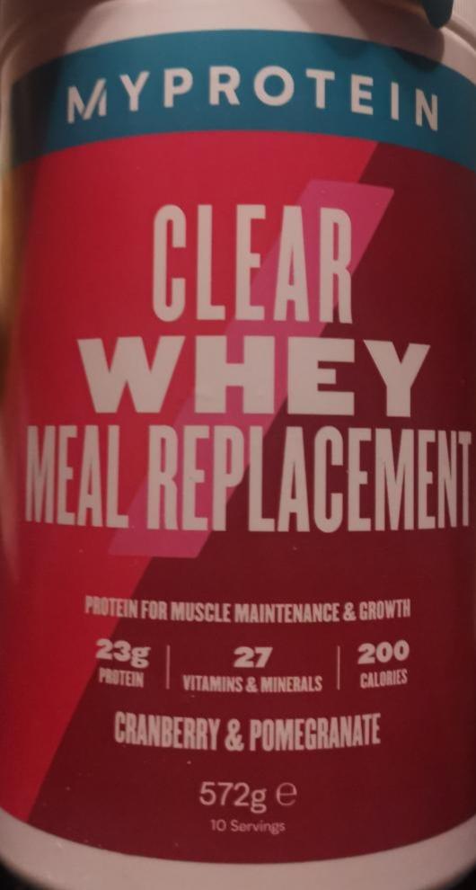 Fotografie - Clear Whey Meal Replacement Cranberry & Pomegranate Myprotein