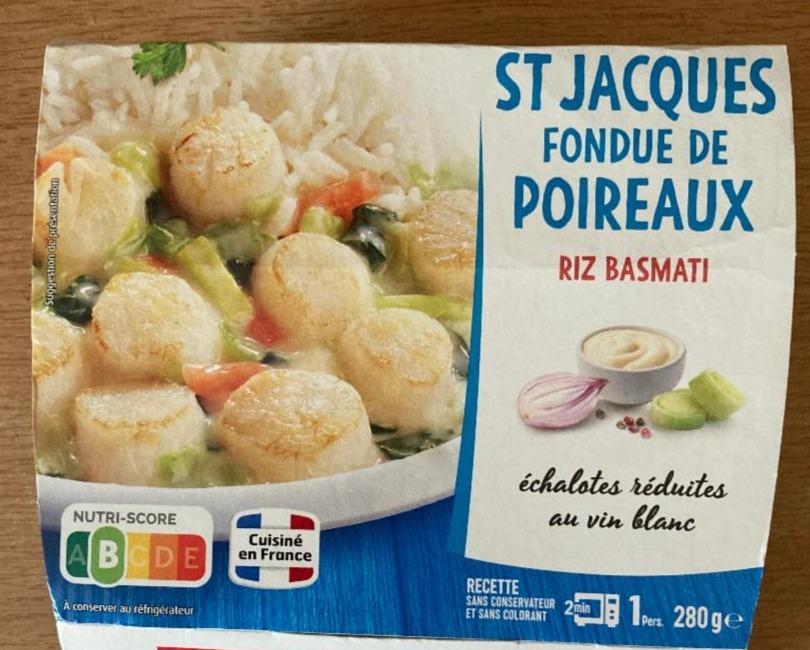 Fotografie - St Jacques fondue de poireaux & Riz Basmati Marie