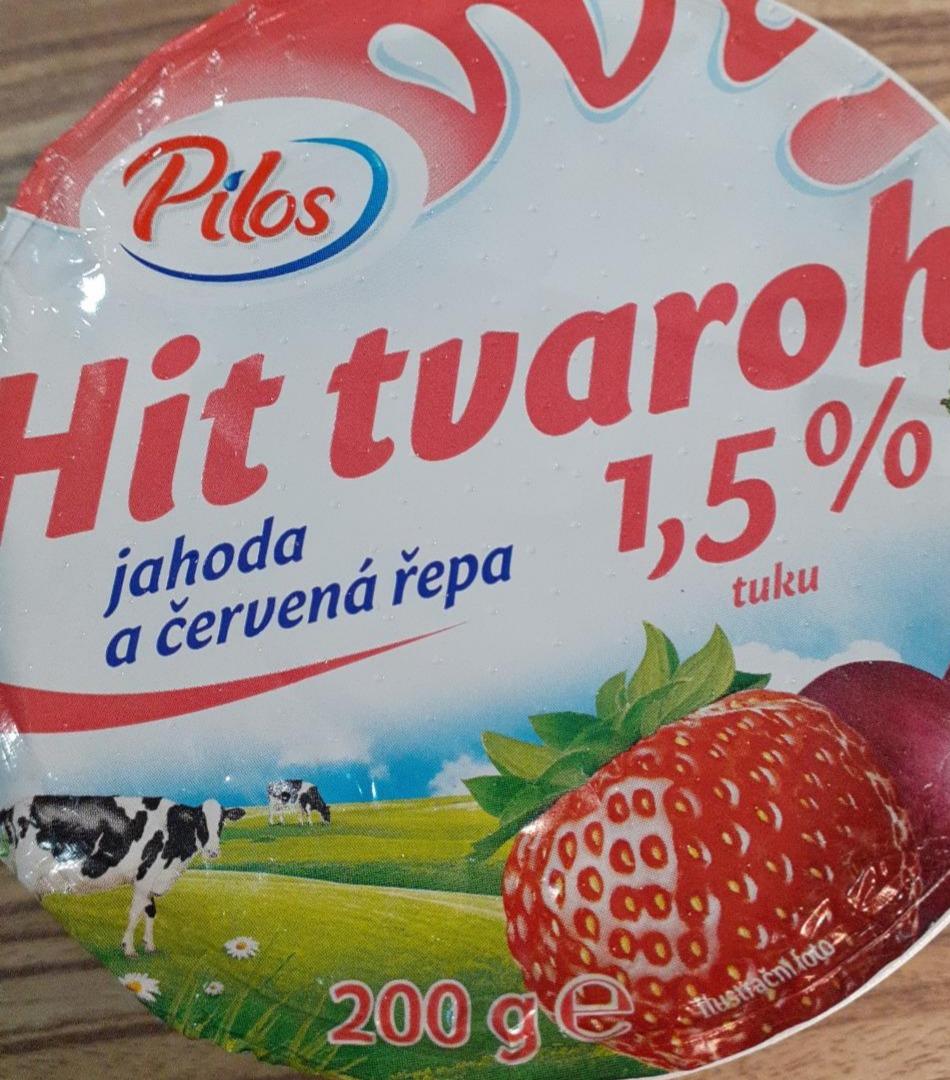 Fotografie - Hit tvaroh jahoda a červená řepa 1,5 % tuku Pilos