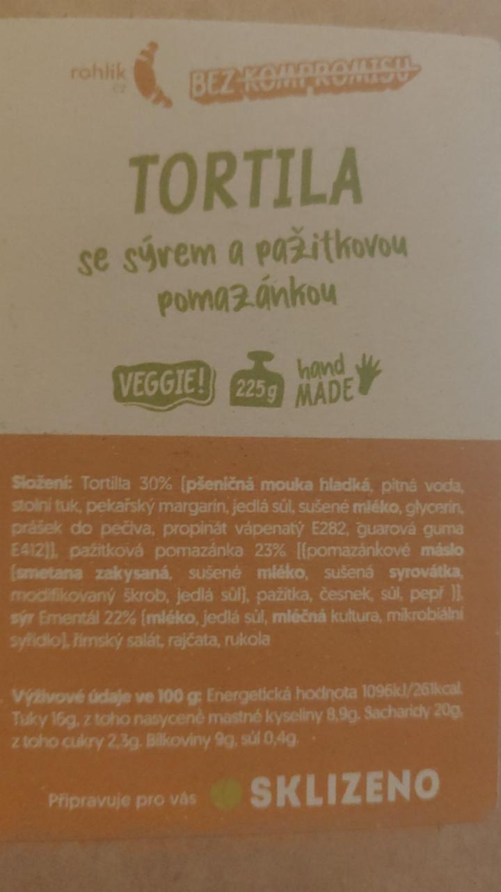Fotografie - Tortila se sýrem a pažitkovou pomazánkou Rohlik.cz