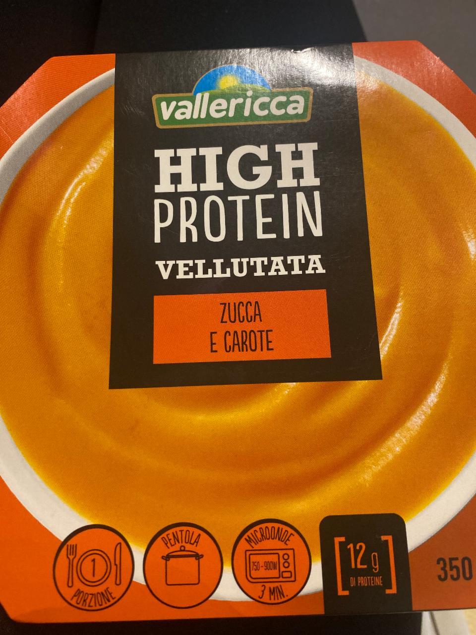 Fotografie - High protein vellutata di zucca e carote Vallericca