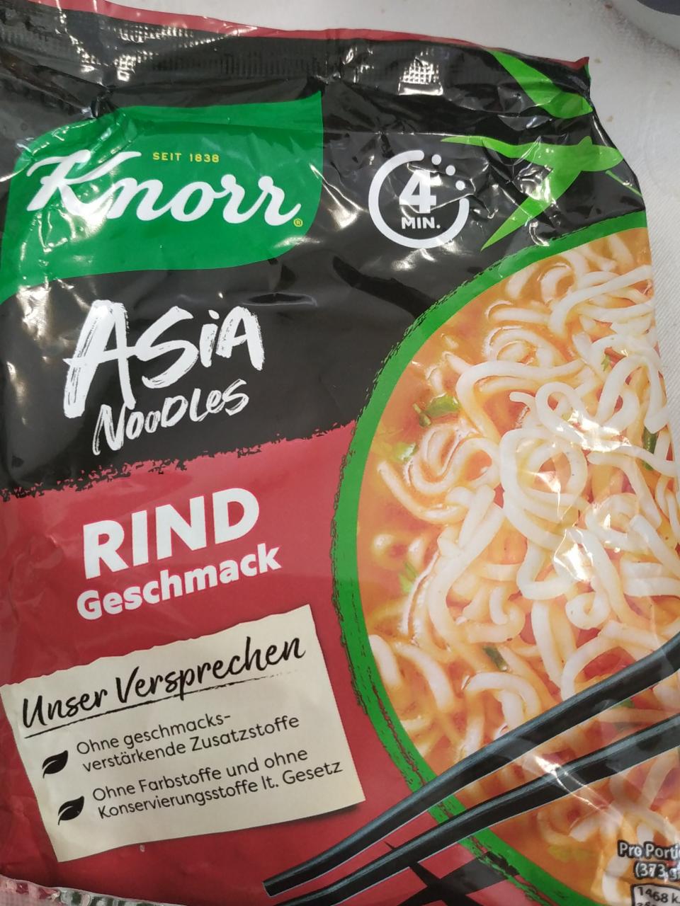 Fotografie - Asia Rind Geschmack Noodles Knorr