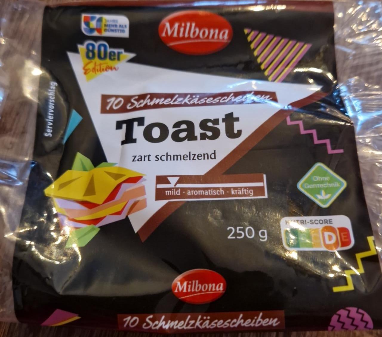 Fotografie - 10 Schmelzkäsescheiben Toast zart schmelzend Milbona