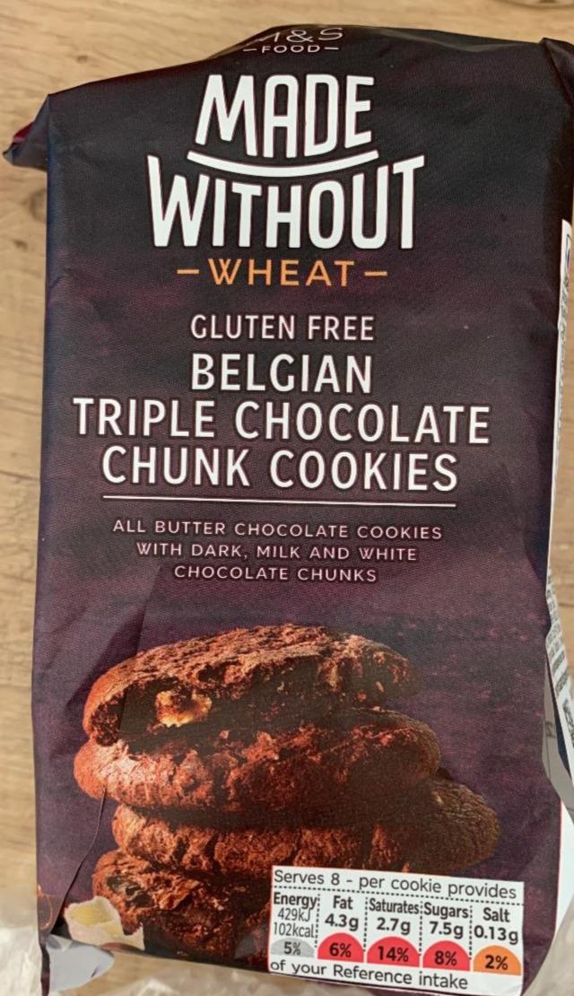 Fotografie - Made Without Wheat Gluten Free Belgian Triple Chocolate Chunk Cookies M&S Food