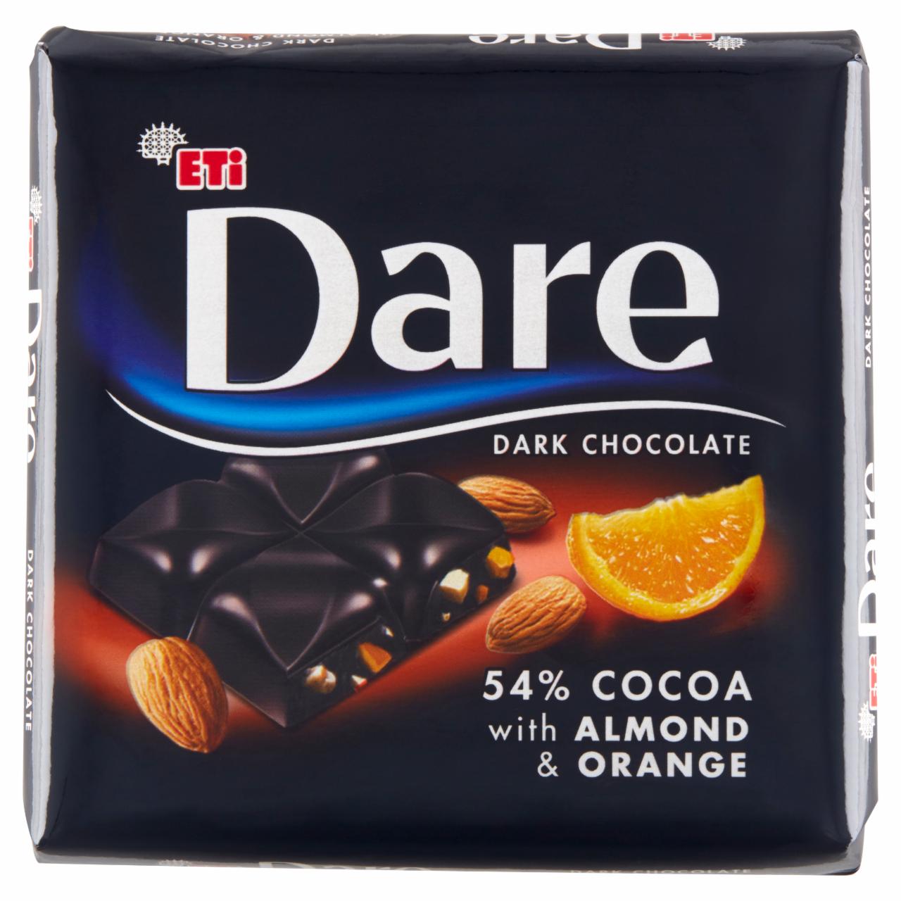 Fotografie - Dare dark chocolate 54% cocoa with almond & orange Eti