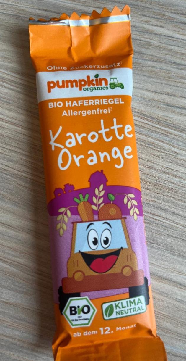 Fotografie - Bio Haferriegel mit Karotte & Orange Pumpkin Organics