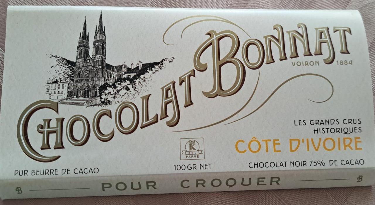 Fotografie - Côte d'Ivoire Chocolat Noir 75% de cacao Chocolat Bonnat