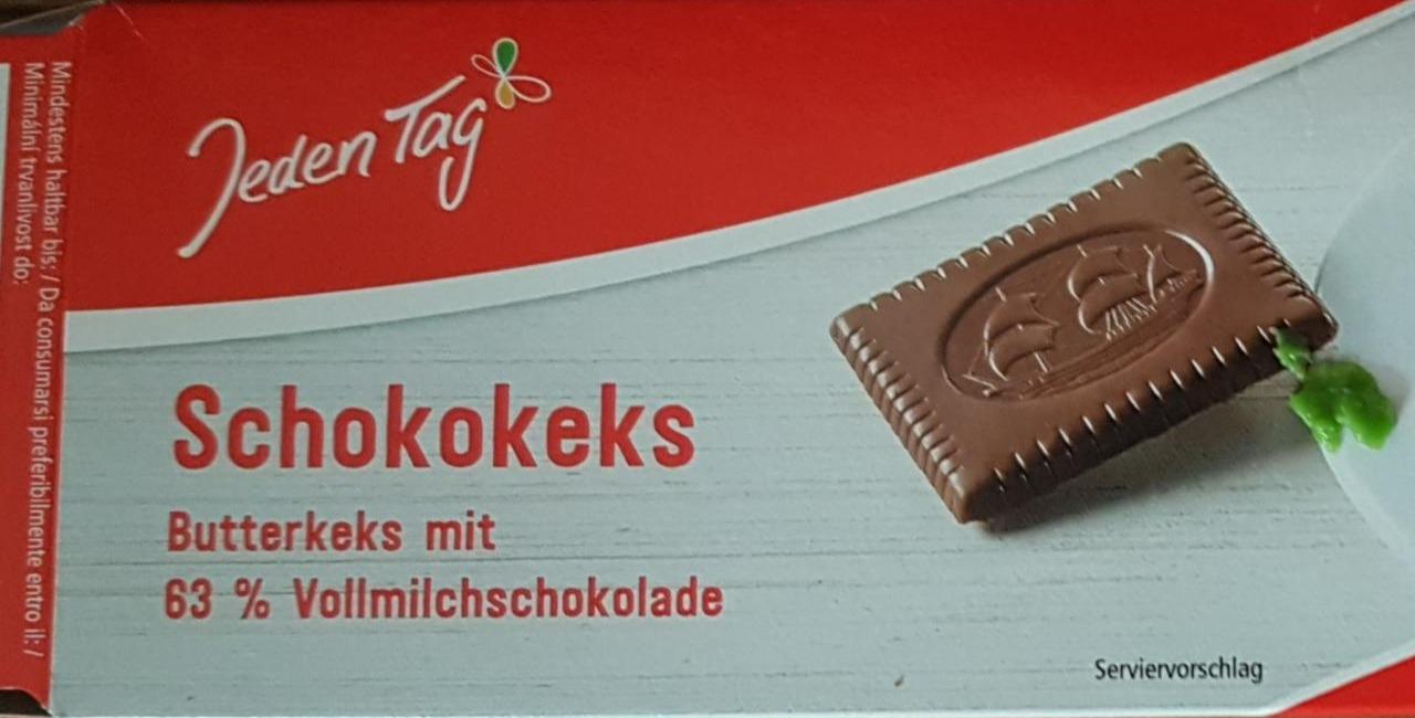 Fotografie - Schokokeks máslové sušenky s mléčnou čokoládou Jeden Tag