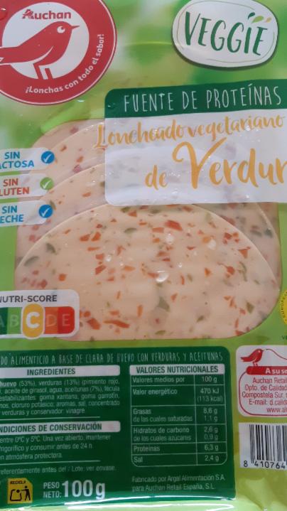 Fotografie - Loncheado vegetariano de Verduras Auchan