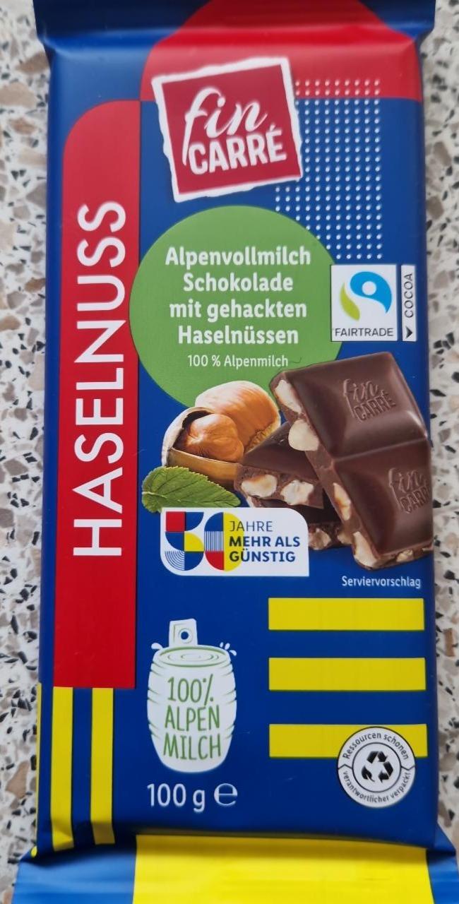 Fotografie - Alpenvollmilch Schokolade Haselnuss Fin Carré
