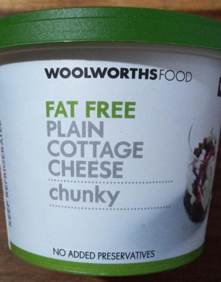 Fotografie - Fat Free Plain Cottage Cheese Chunky Woolworths Food