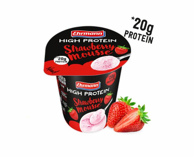 Fotografie - High protein Strawberry mousse Ehrmann