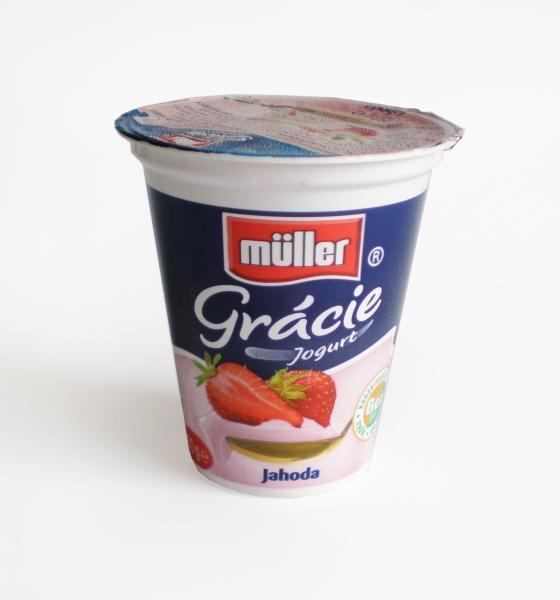 Fotografie - Müller jogurt Gracie jahodový, višňový