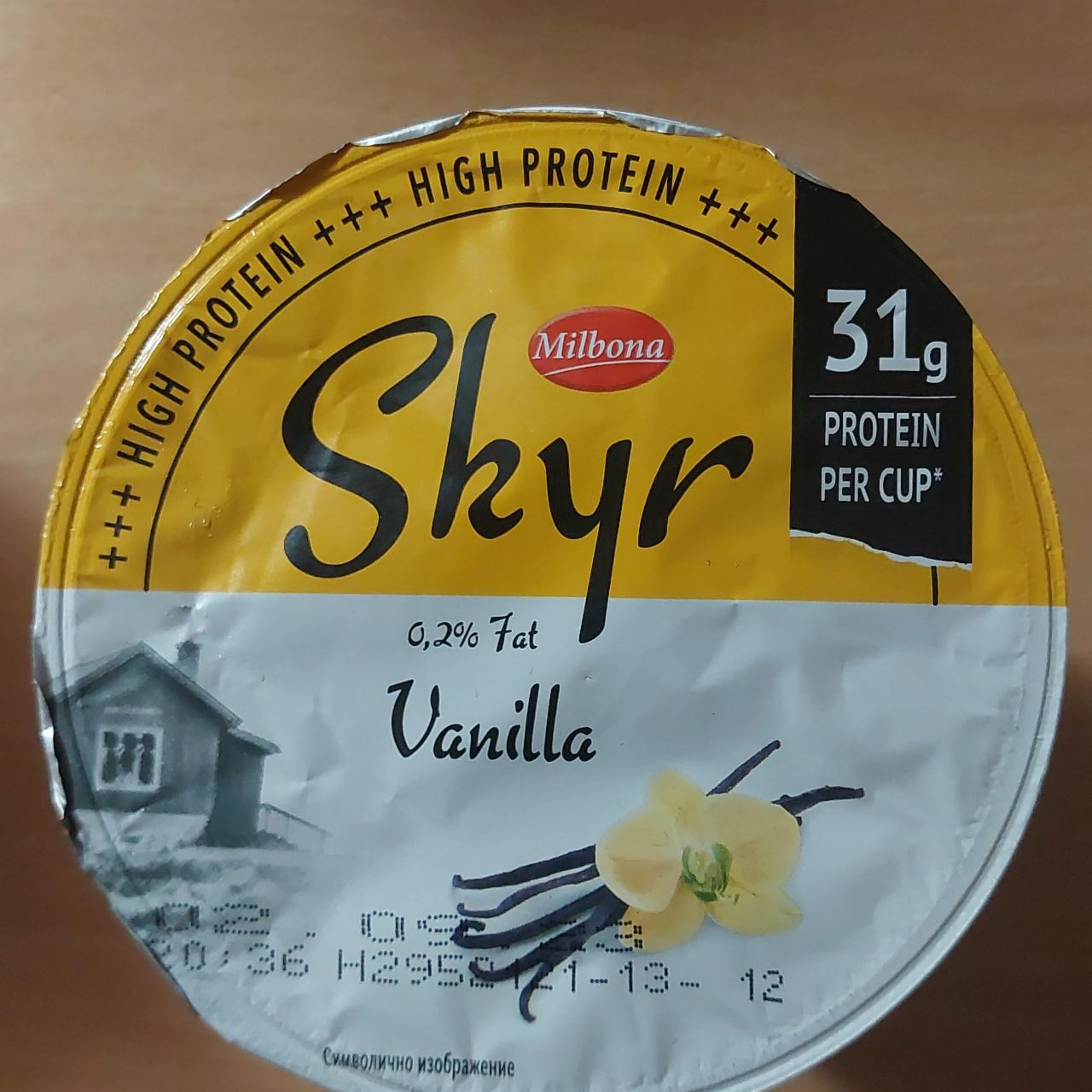 Fotografie - Skyr 31g protein 0,2% fat Vanilla Milbona