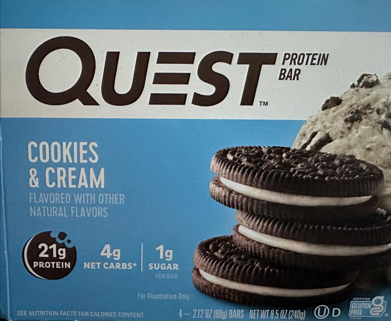 Fotografie - Protein bar cookies & cream Quest