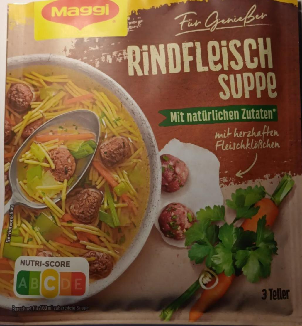 Fotografie - Rindfleisch Suppe mít herzhaften Fleischklößchen Maggi