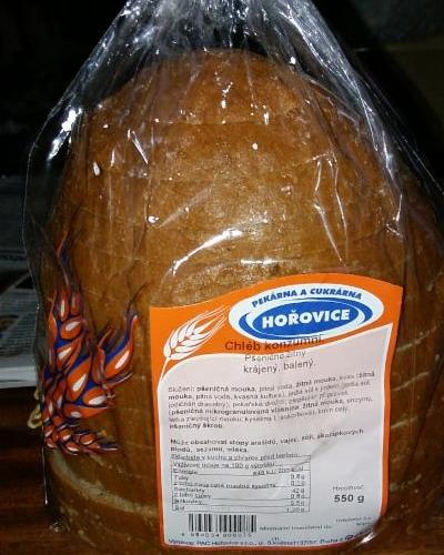 Fotografie - Chléb konzumní pšenično žitný krájený Hořovice