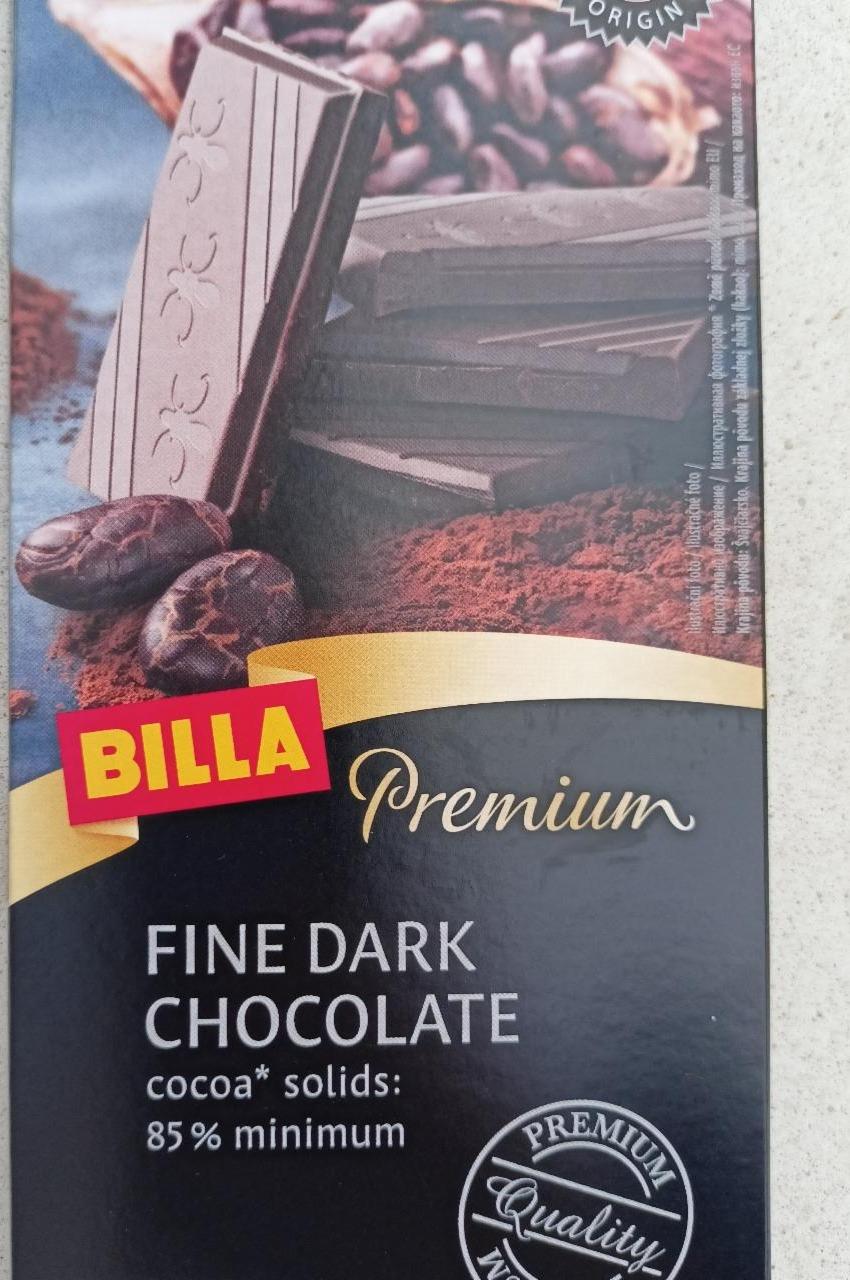 Fotografie - Premium fine dark chocolate 85% Billa