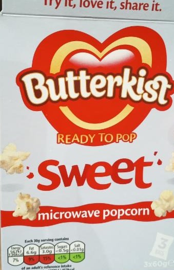 Fotografie - Butterkist ready to pop sweet microwave popcorn