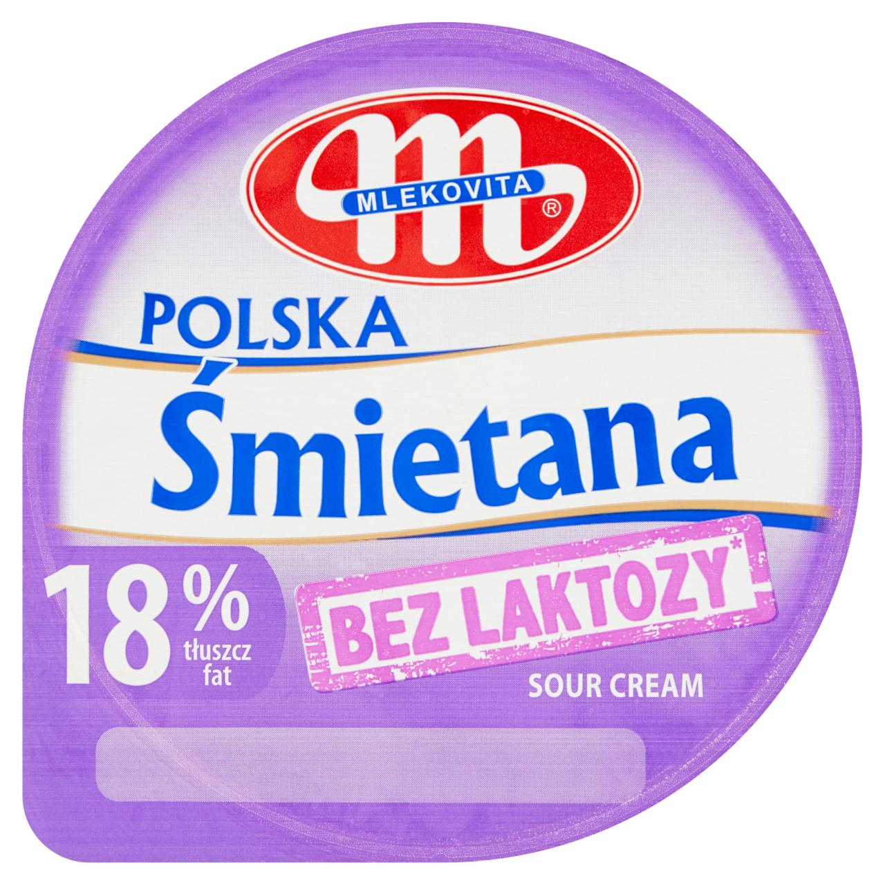 Fotografie - Śmietana Polska 18% bez laktozy Mlekovita