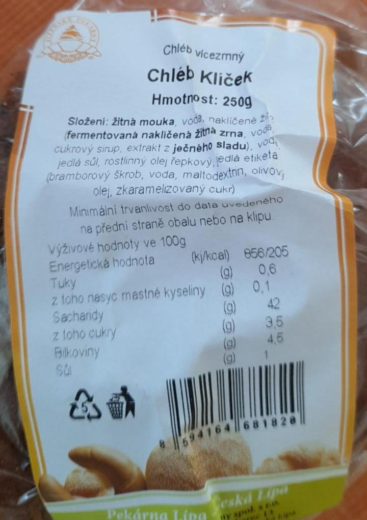 Fotografie - Chléb Klíček Pekárna Lípa