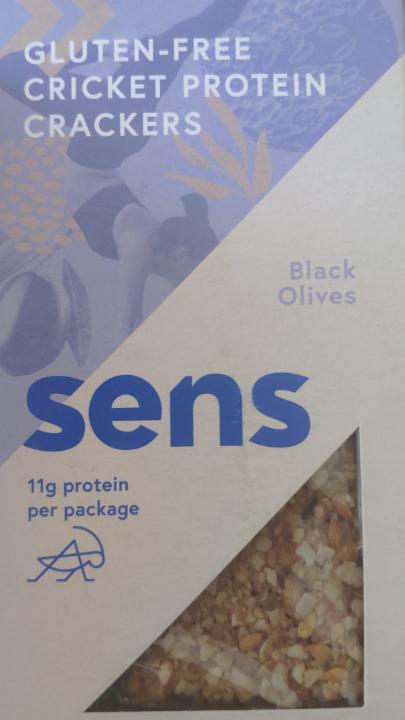 Fotografie - Gluten-free Cricket protein Crackers Black Olives Sens
