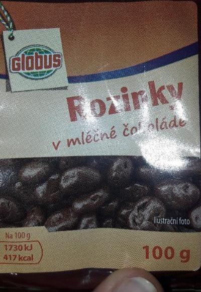 Fotografie - Rozinky v mléčné čokoládě Globus