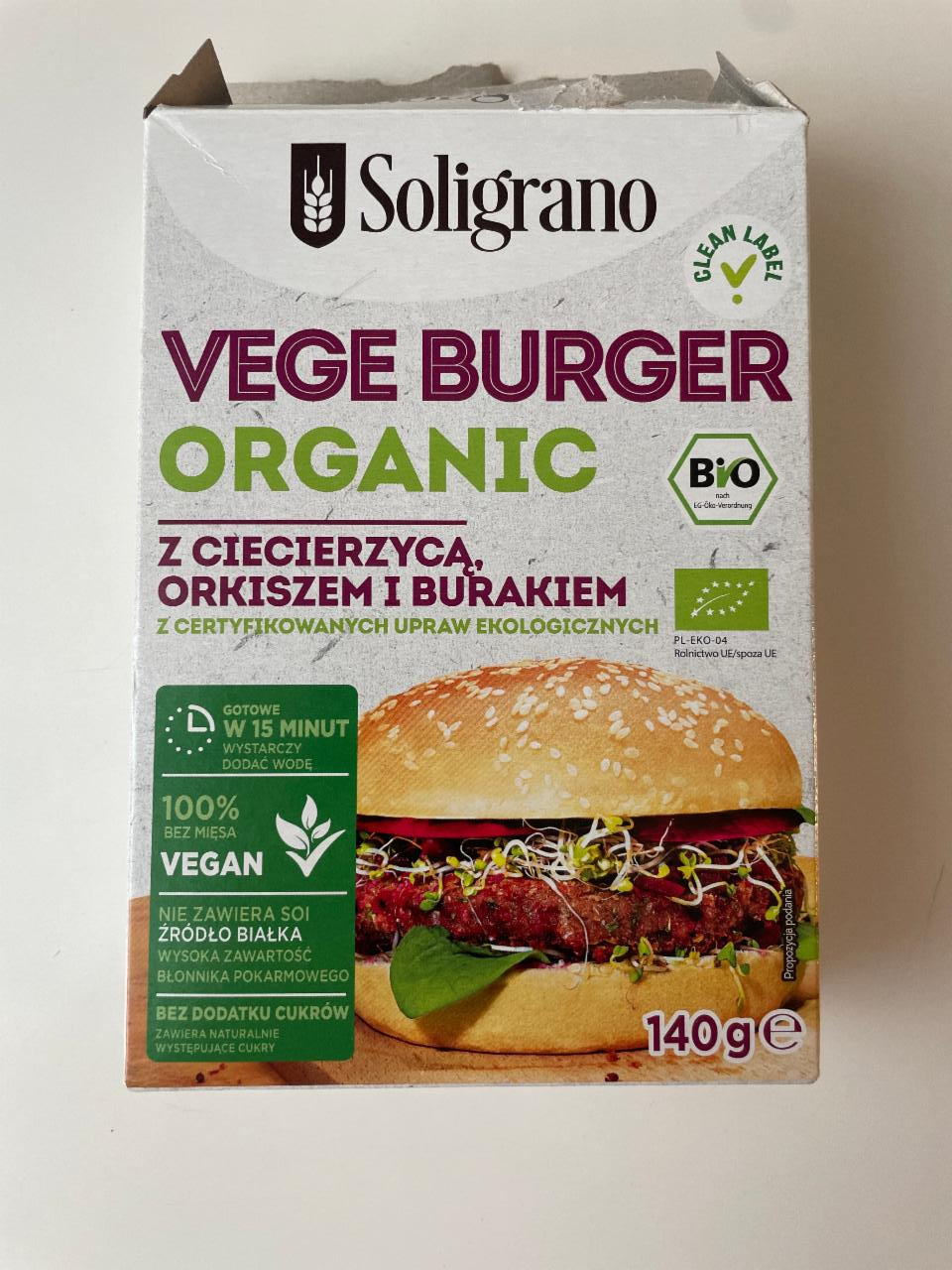 Fotografie - Vege burger organic Soligrano
