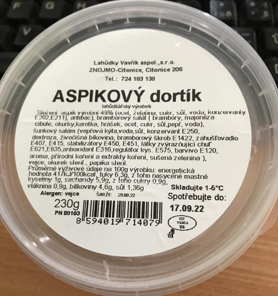 Fotografie - Aspikový dortík Lahůdky Vavřík
