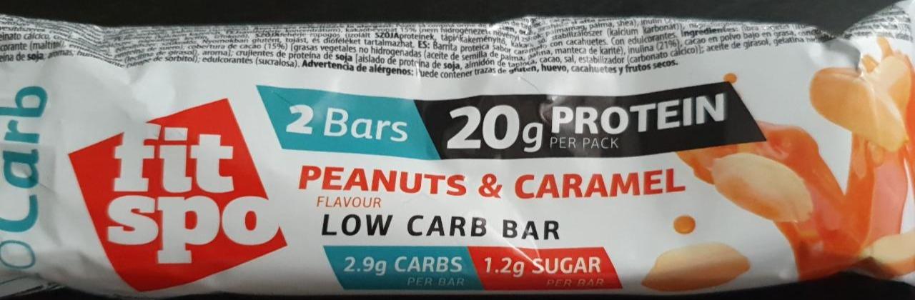 Fotografie - 2 Low Carb Bars Peanuts & Caramel FitSpo