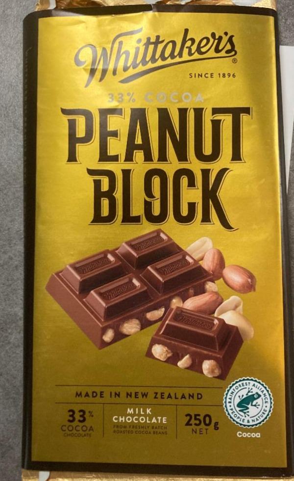 Fotografie - Peanut Block Milk Chocolate Whittaker's